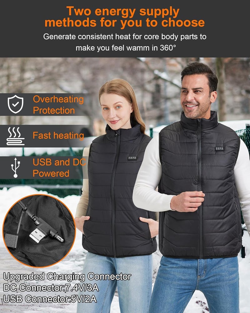 Techstuph Heated Vest for Men & Women, No Battery Pack, 4 Switch Controls, Windproof Lightweight Polyester for Work, Cycling - Image 2